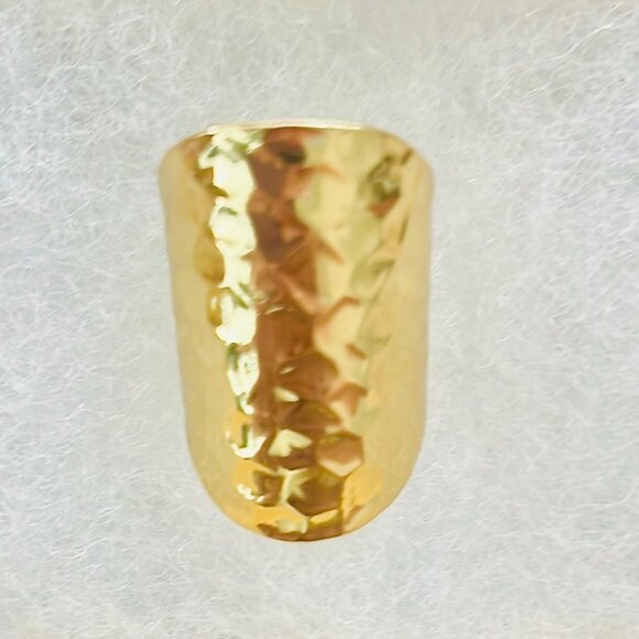 Hammered Gold Statement Ring - Picture 9 of 9
